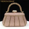 Popular In Nigeria Exquisite Evening Bags With Diamond Design Fashion Handle Clutch Rhinestone Embellished Long Chain Bag - Image 2