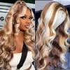 HD Body Wave 4/613 Blonde Ombre Lace Front Human Hair Wigs 100% Vietnamese 34 36 Inch Colored 13x4 Lace Frontal Wigs Pre Plucked - Image 2
