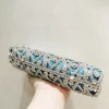 Women Sky Blue Crystal Clutch Purse Stones Evening Bags Metal Hollow Box Minaudiere Handbag Bridal Bags Wedding Party Clutches - Image 3
