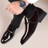 Men Patent Leather Shoes Business Shoes Casual Pointed Toe Slip on Loafers Men Luxury Party Wedding Plus Size Shoes - Image 7
