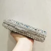 Women Sky Blue Crystal Clutch Purse Stones Evening Bags Metal Hollow Box Minaudiere Handbag Bridal Bags Wedding Party Clutches - Image 4