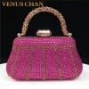 Popular In Nigeria Exquisite Evening Bags With Diamond Design Fashion Handle Clutch Rhinestone Embellished Long Chain Bag - Image 7