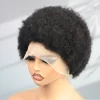 13X4 Afro Kinky Curly Wave Lace Front Wig 200 Density Brazilian Remy Human Hair Lace Natural Hairline Short Bob Human Hair Wig - Image 3
