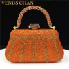 Popular In Nigeria Exquisite Evening Bags With Diamond Design Fashion Handle Clutch Rhinestone Embellished Long Chain Bag - Image 3