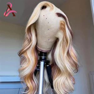 HD Body Wave 4/613 Blonde Ombre Lace Front Human Hair Wigs 100% Vietnamese 34 36 Inch Colored 13x4 Lace Frontal Wigs Pre Plucked