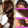 Lace Front Human Hair Wigs Chocolate Brown 13x4 13x6 Body Wave Lace Frontal Wigs Brazilian Pre Plucked 360 Full Lace Wigs - Image 4
