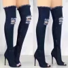 New Boots Women Thigh High Boots 2021 Winter Women Boots High Heels Women Shoes Tassel Jean Boot Ladies Shoes Good Service zo0 - Image 9
