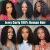 12A Kinky Curly Human Hair Wigs 13X4 Lace Frontal Wigs For Women Pre Plucked With Baby Hair Brazilian Virgin Jerry Curly Bob Wig - Image 6