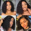 12A Kinky Curly Human Hair Wigs 13X4 Lace Frontal Wigs For Women Pre Plucked With Baby Hair Brazilian Virgin Jerry Curly Bob Wig - Image 3