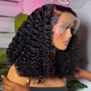 230 Density Deep Wave 13x4 Short Bob Wig Human Hair 4x4 Lace Closure Pixie Curly Hair Wigs Brazilian Hair Hd Lace Frontal Wigs