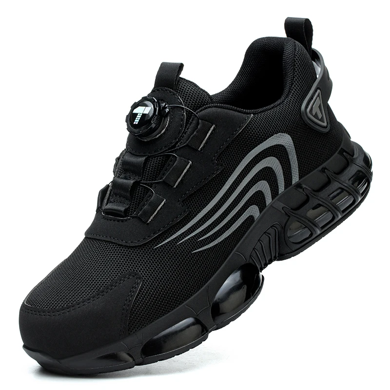 Rotary button new safety shoes for men, anti-impact and anti-piercing work shoes, fashionable men's sports shoes, and safety pro - Image 7